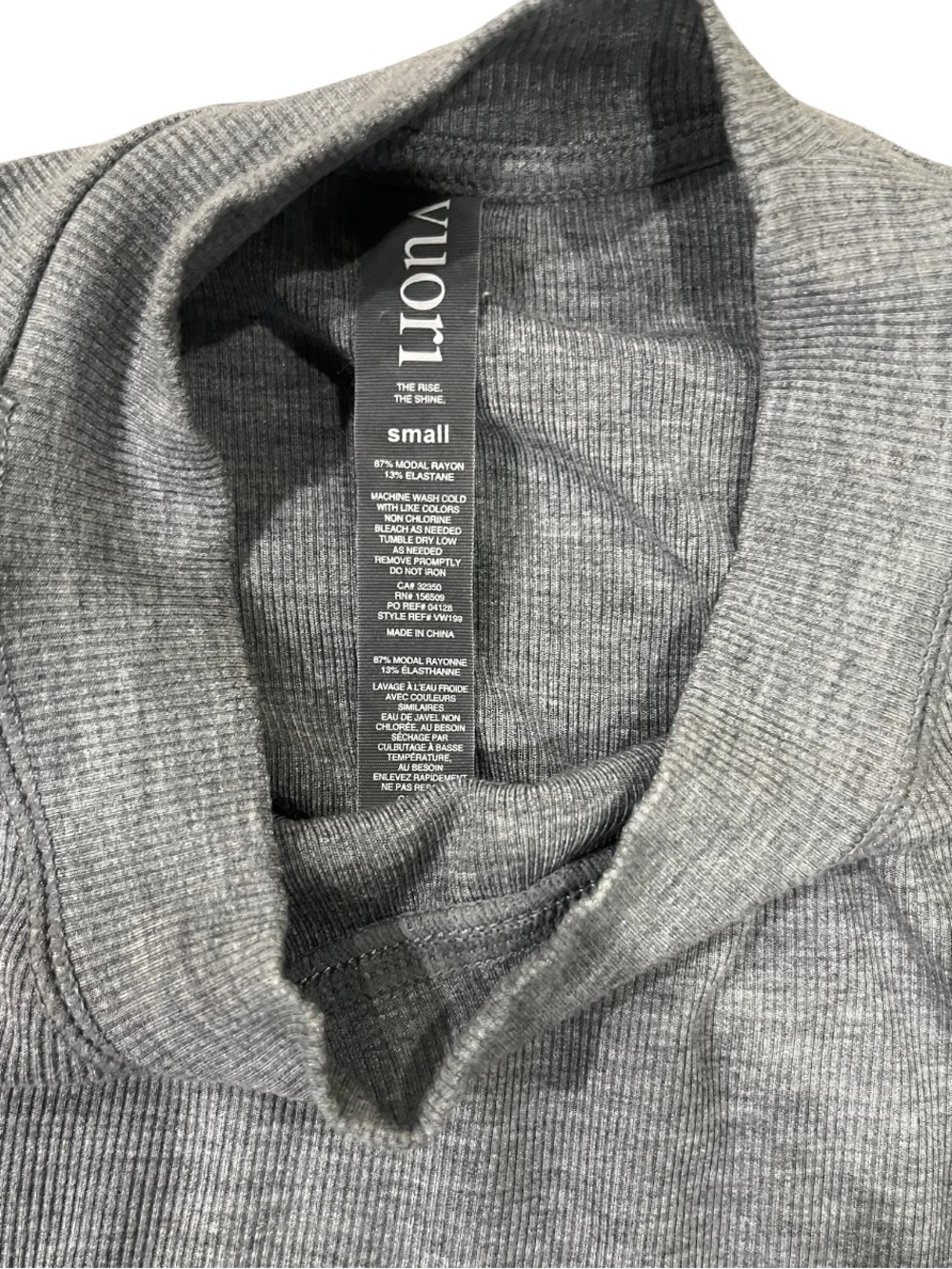 Vuori Women's Light Heather Gray Long Sleeve Mock Neck - Picture 6 of 6
